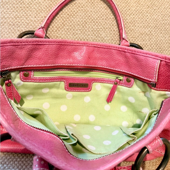 Isabella Fiore Pink Shoulder Bag with Heart Charm - Picture 7 of 7